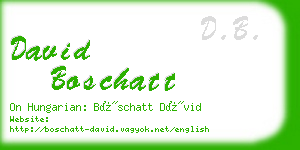 david boschatt business card